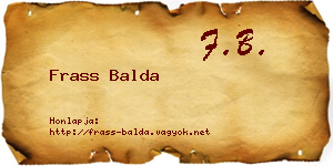 Frass Balda névjegykártya